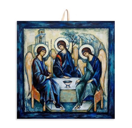 Ikona na ceramice 15x15cm Trójca Święta - 68575