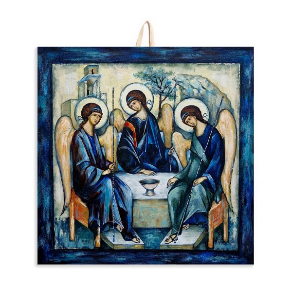 Ikona na ceramice 15x15cm Trójca Święta - 68575