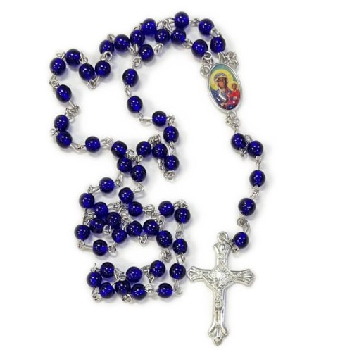 Różaniec kulka niebieska ł. SERCE (kolor) - 68481