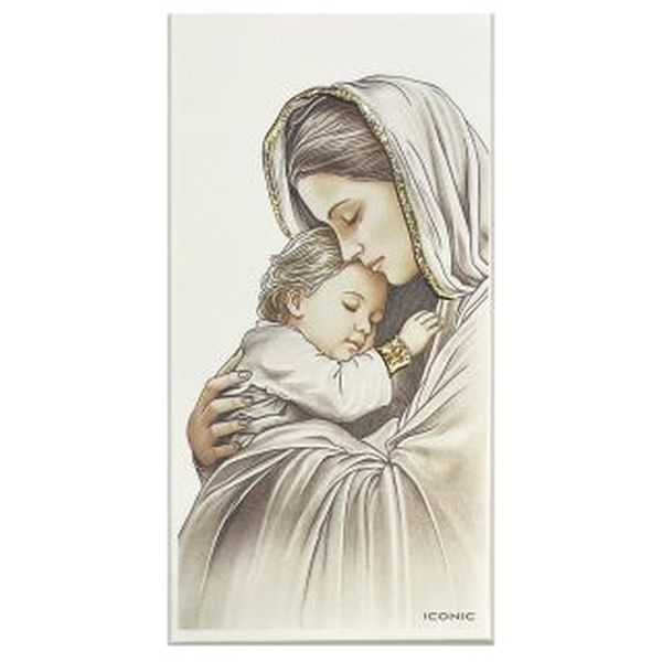 Obrazek na drewnie 6x12cm Matka Boża z Dzieciątkiem - ! - 68333 8056216717302
