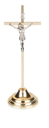 Krzyż stojący nowoczesny 20cm (mosiądz) - 67497