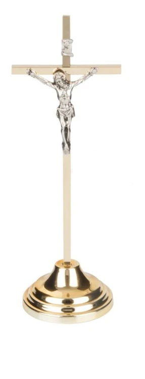 Krzyż stojący nowoczesny 20cm (mosiądz) - 67497