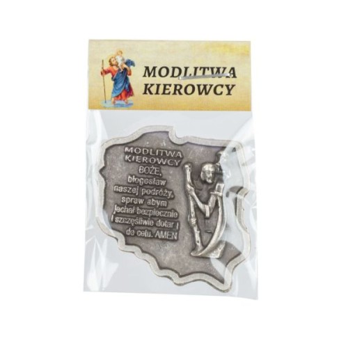 Modlitwa kierowcy MAPA POLSKI metalowa CHROM - 67478