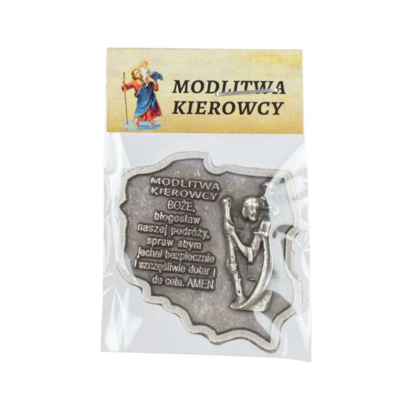 Modlitwa kierowcy MAPA POLSKI metalowa CHROM - 67478