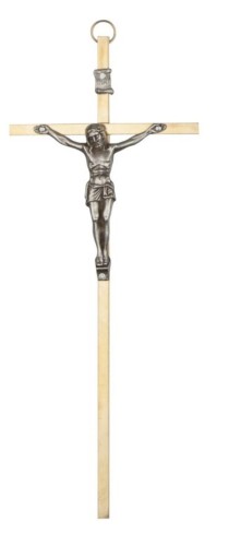 Krzyż wiszący metalowy nowoczesny mosiądz  h21x8cm - 67460