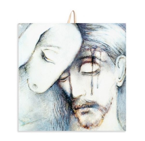 Ikona na ceramice 15x15cm Dobry Pasterz - 67435