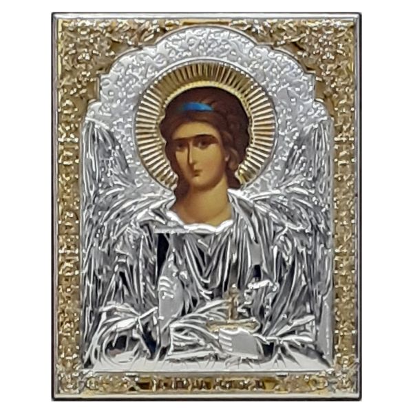 Ikona (grecka) srebrna częściowo pozłacana Michał Archanioł 10x12,5 cm - 67321 8059307190800