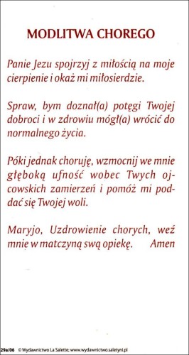 Obrazek Pan Jezus cierpiący. Modlitwa chorego - 66866              