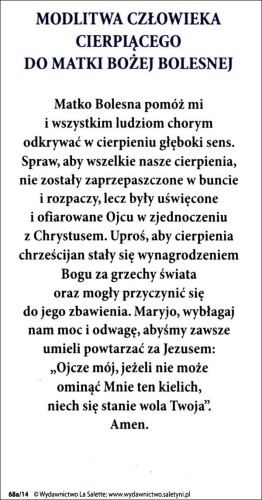 Obrazek Matka Boża Bolesna. Modlitwa człowieka cierpiącego.. - 66865              