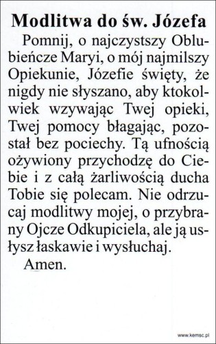 Obrazek św. Józef. Modlitwa do św Józefa - 66765              