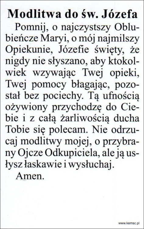 Obrazek św. Józef. Modlitwa do św Józefa - 66765              