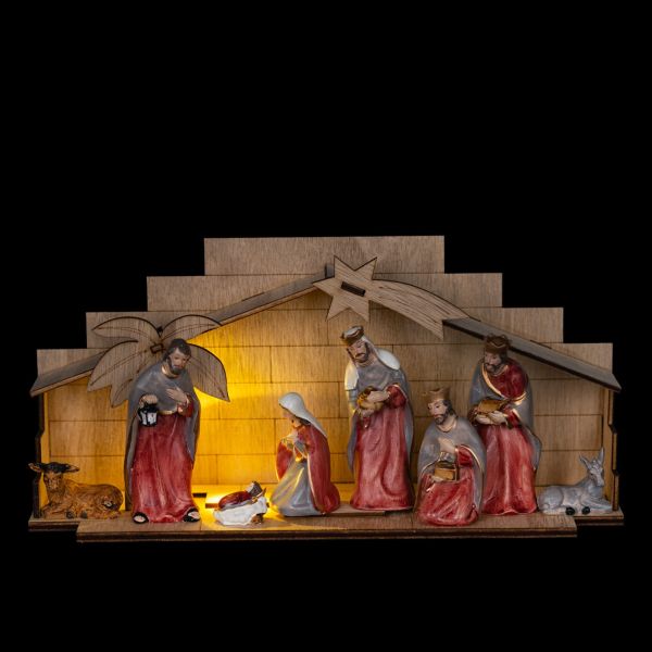Szopka bożonarodzeniowa podświetlana 26x12cm - 66244 5902689318177