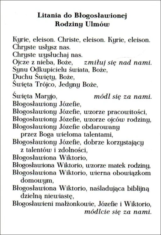 Litania do Błogosławionej Rodziny Ulmów - 66122