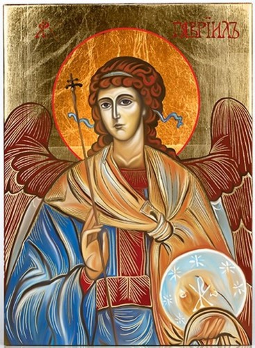 Ikona średnia 17x23cm Święty Gabriel na desce - 66100