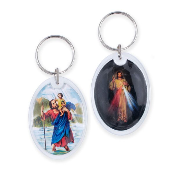 Brelok plastikowy Św. Krzysztof/JUT owal - 65092 5902689304439