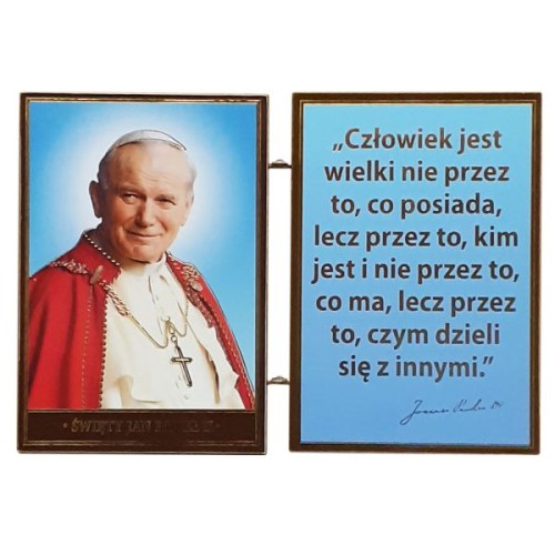 Ikona dyptyk Jan Paweł II drewniana składana 8cm - 64808