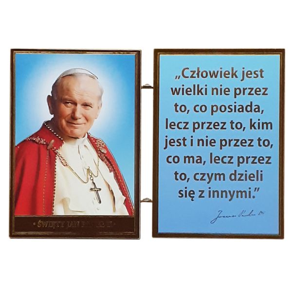Ikona dyptyk Jan Paweł II drewniana składana 8cm - 64808