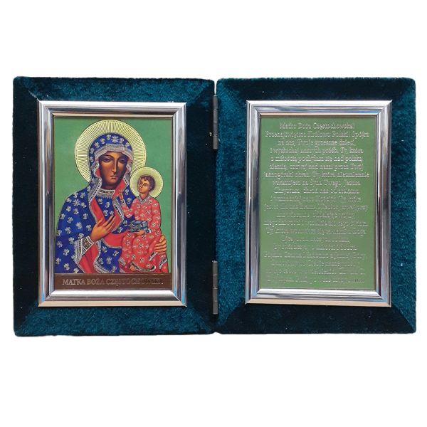 Ikona DYPTYK mała Matka Boża Częstochowska/MODLITWA 18,5x12cm - 64801
