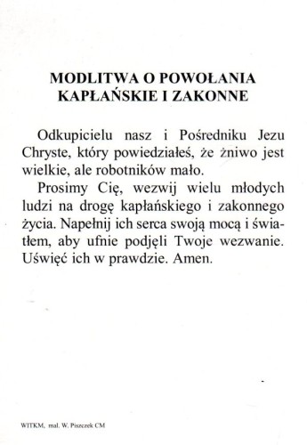 Pocztówka Jezus modlący. Modlitwa o powołania kapłańskie i zakonne - 64594