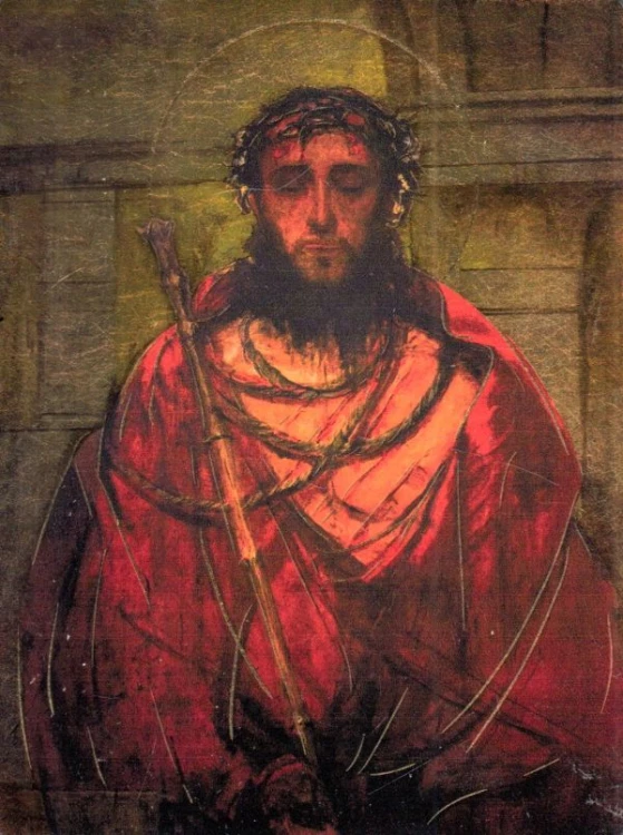 Ikona mini 11x14cm Ecce Homo na desce - 64371