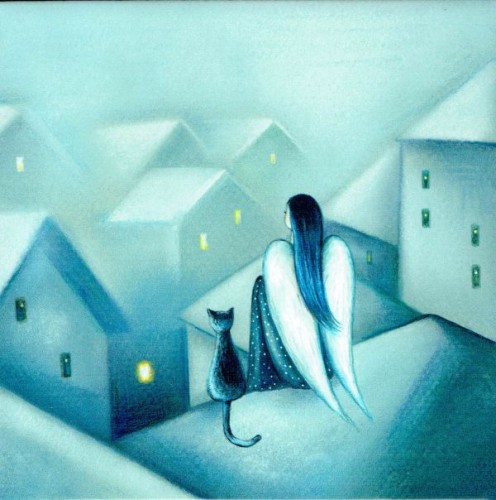 Kafelek na ceramice 15x15cm "Nad miastem" - 64311