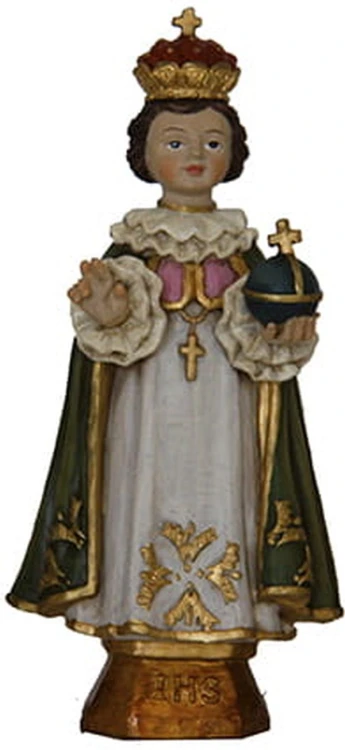 Figura Dzieciątko Praskie 12cm (zielona peleryna) - 64297