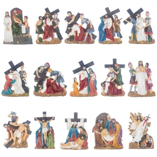 Stacje Droga Krzyżowa - figury żywiczne wysokość 23 cm - 64205