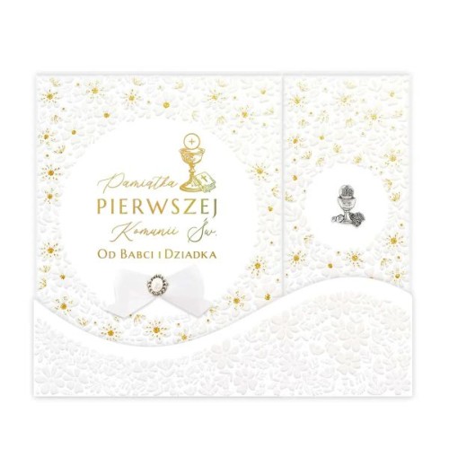 Album I Komunia Św. TRYPTYK od BABCI I DZIADKA (25x21cm) biały (różne wzory) (książka), I Komunia św., eRhema, oprawa twarda - 64166
