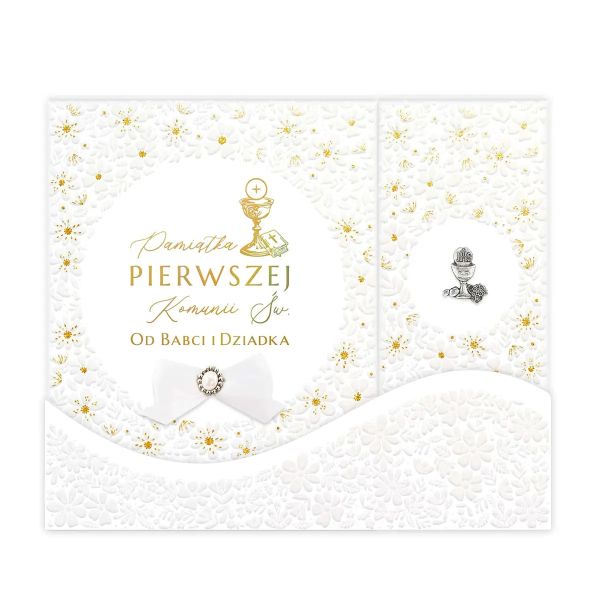 Album I Komunia Św. TRYPTYK od BABCI I DZIADKA (25x21cm) biały (różne wzory) (książka), I Komunia św., eRhema, oprawa twarda - 64166