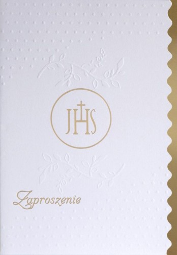 Zaproszenie I Komunia Święta (biało-złote) - 64137 5907564024136