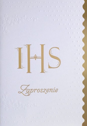 Zaproszenie I Komunia Święta (biało-złote) - 64132 5907564024136