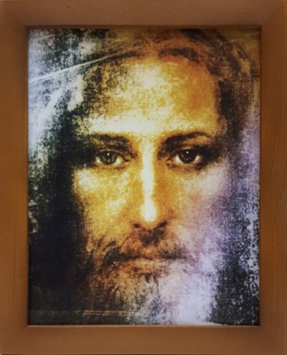 Obraz 23x28cm Całun rama brązowa płaska - 63766