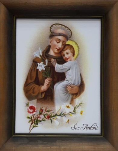 Obraz 51x41cm Św. Antoni z dzieciątkiem (lilijka) rama drewniana - 63752