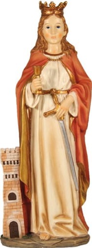 Figura Św. Barbara 20cm - patronka górników z polyresinu ręcznie malowana - 63686 4041635210965