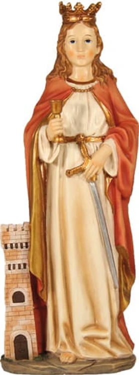 Figura Św. Barbara 29cm - patronka górników z polyresinu ręcznie malowana - 63685 4041635210972