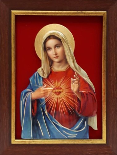 Ikona Serce Matki Bożej - CERAMIKA ŻYWICZNA 21x28cm - 63381