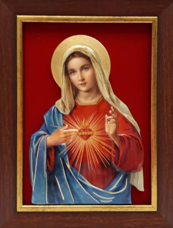 Ikona Serce Matki Bożej - CERAMIKA ŻYWICZNA 21x28cm - 63381