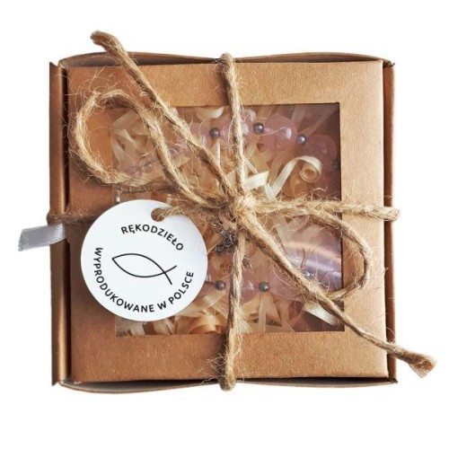 Bransoletka - dziesiątka KWARC RÓŻOWY kamień naturalny zapinana - 63364 5902689385193