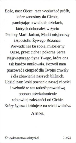 Obrazek Bł. Paulina Jaricot. Boże, nasz Ojcze... - 63341