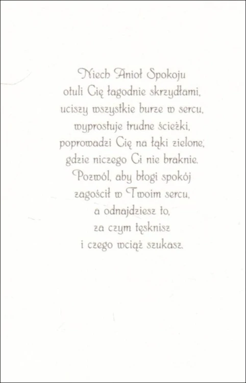 Posyłam Ci Anioła Spokoju - karnet z kopertą (s: Z aniołami 30) - 63022 5907564030076