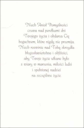 Posyłam Ci Anioła Pomyślności - karnet z kopertą (s: Z aniołami 25) - 63017 5907564030021