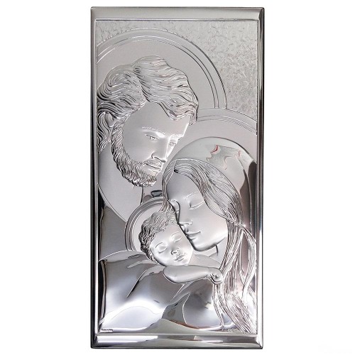 Obraz srebrny 17x33cm Św. Rodzina prostokąt - 62895
