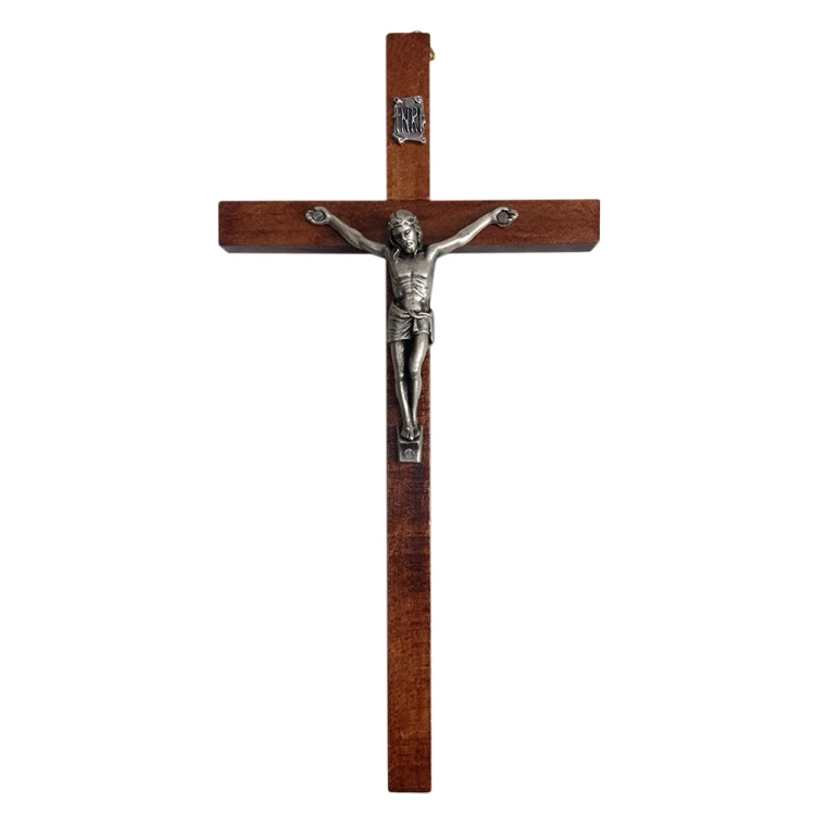 Krzyż wiszący drewniany h18cm CIEMNY - 62871
