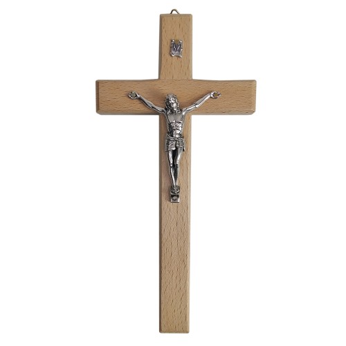 Krzyż wiszący drewniany h20,5cm jasny FREZOWANY - 62868