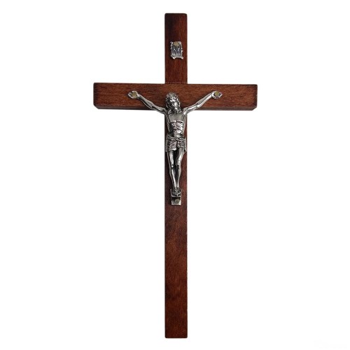 Krzyż wiszący drewniany h20cm ciemny - 62865
