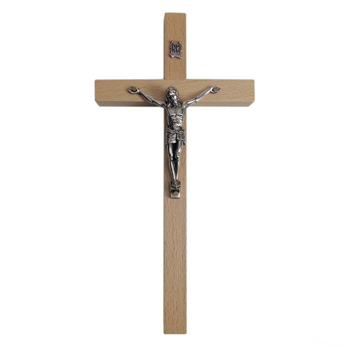 Krzyż wiszący drewniany h20cm jasny - 62864
