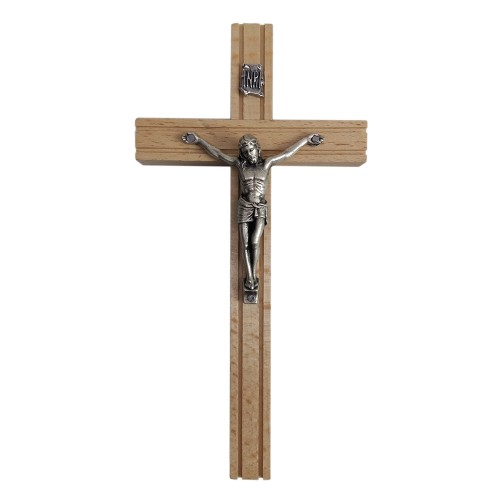 Krzyż wiszący drewniany h16cm jasny ocinany - 62861