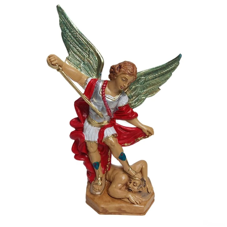 Figura Św. Michał Archanioł 20cm złoto-czerwony PCV - 62512 8013059092317