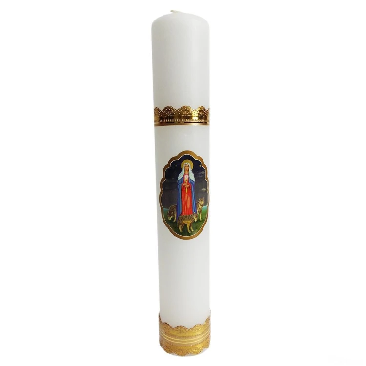 Świeca gromnica biała 28x4.5cm - 62384 5907771419084