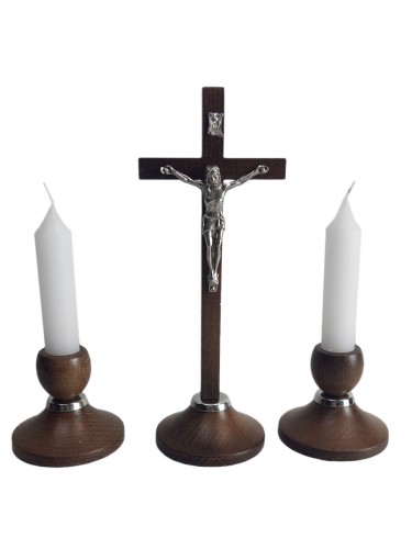 Zestaw kolędowy drewniany BRĄZ (krzyż 20cm) - 62326